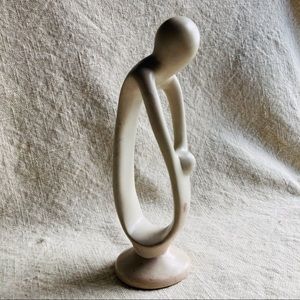 Genuine Hand-made African Family Love Embrace Kenyan Kisii Stone Sculpture